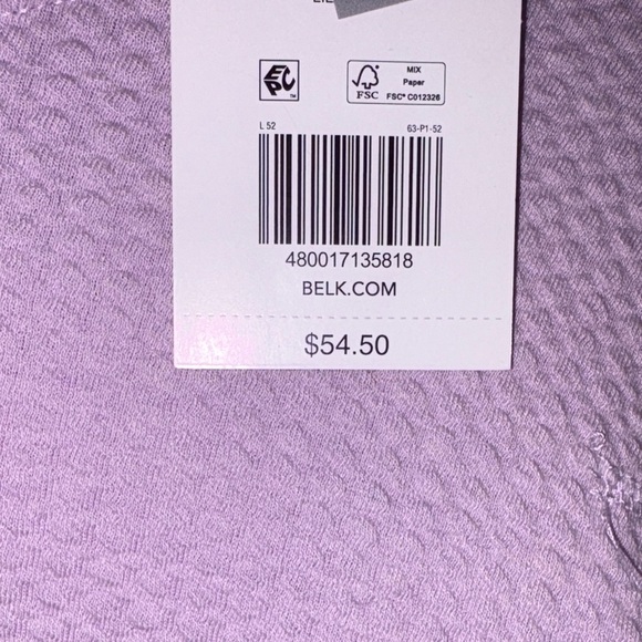 ZELOS Medium Lavender Long Sleeve Thermal Top with cute drawstring - Picture 2 of 4